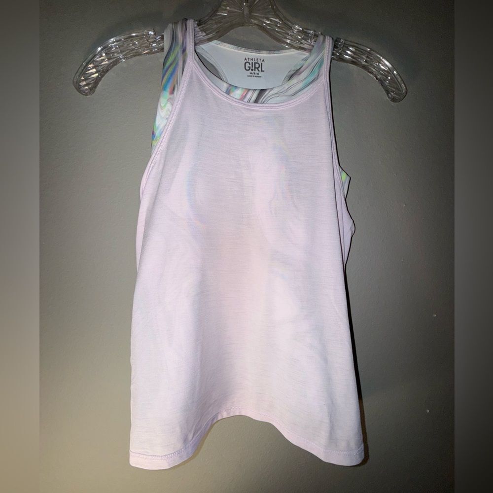 Athleta Girl abstract print activewear Tank Girls M 8-10